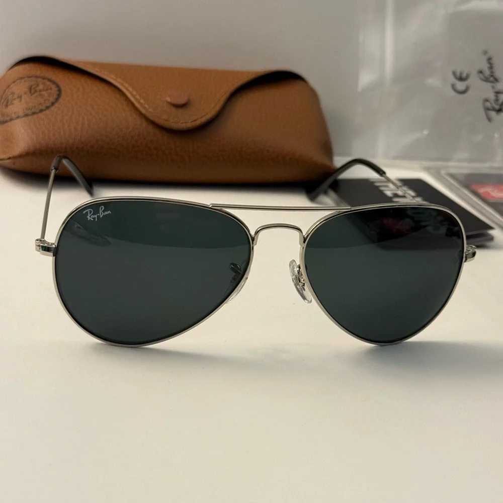 New Ray-Ban Aviator Sunglasses RB3025 58-14mm Silver /Gray 003/62 unisex